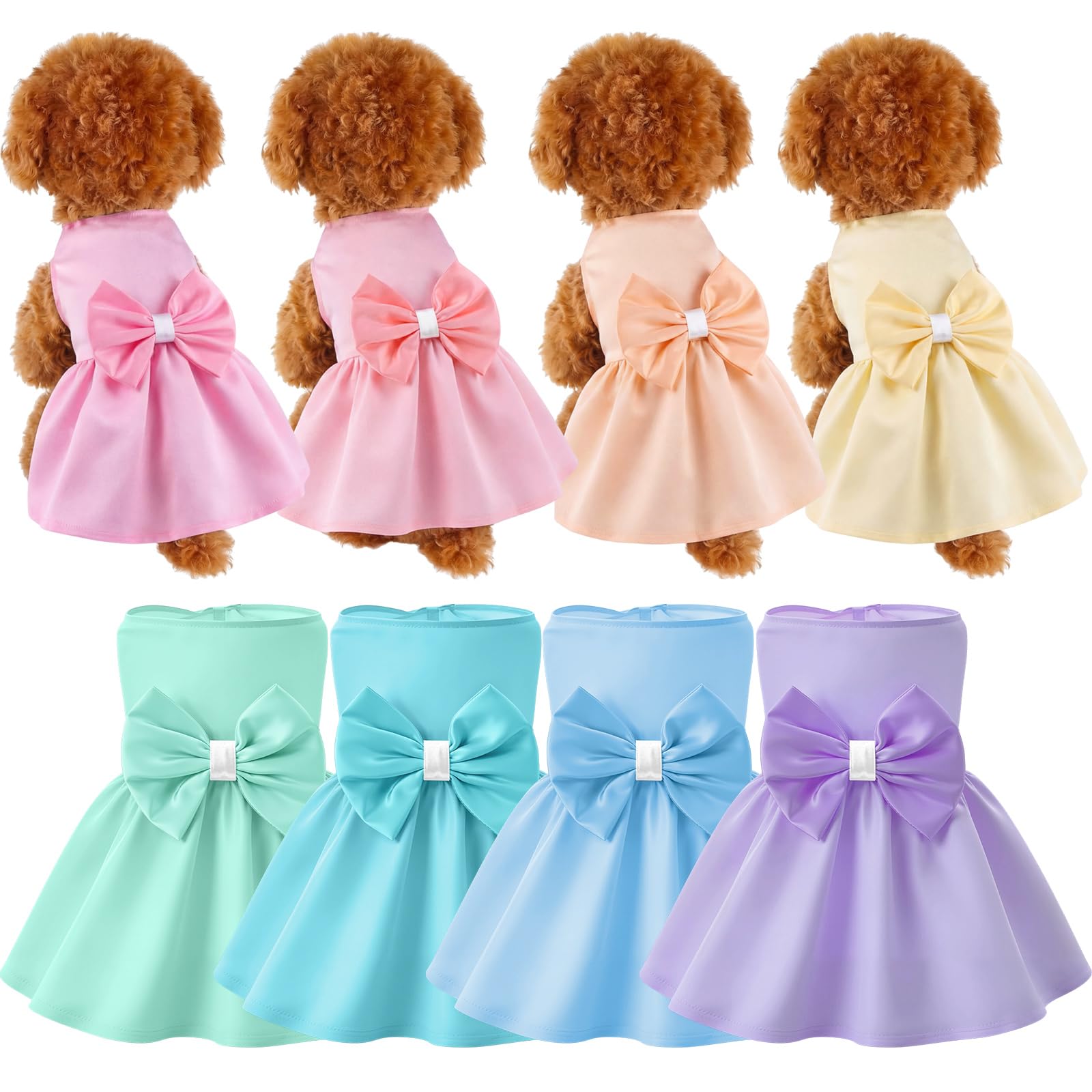 Robes de princesse pour chien Sanwuta : lot de 8 jupes légères d'été pour chienne et chiot, taille M - 8