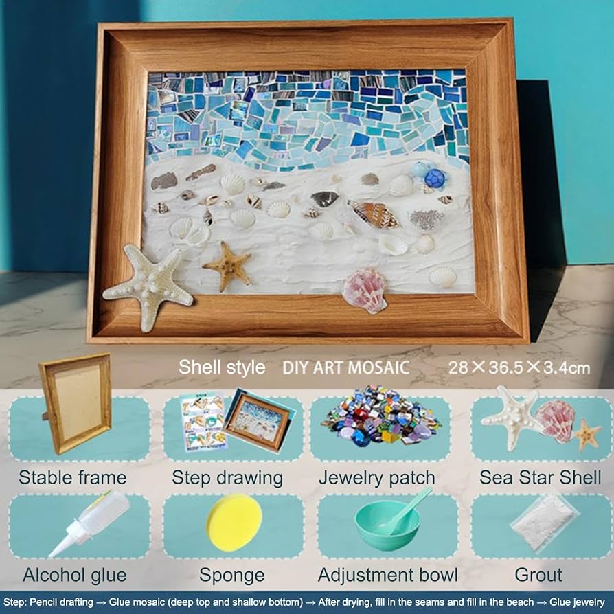 【忙しくなる前に　Aフレーム　オーク】　シーグラスアート　クリスマス 忙しくなる前に Aフレーム オーク】 シーグラスアート クリスマス