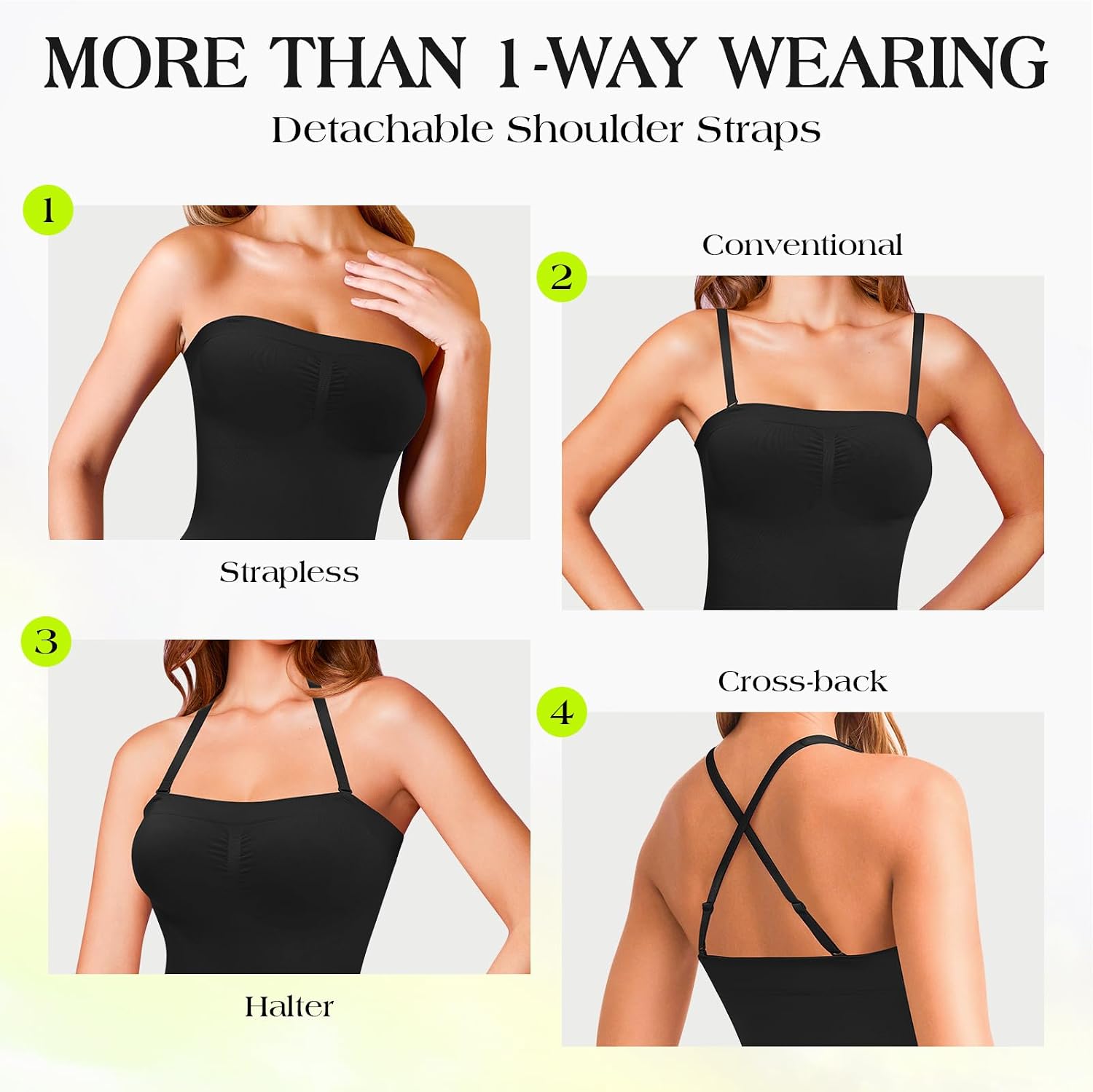 Strapless Shapewear Slip for Women Tummy Control Dress Slips Body Shaper Under Dress Seamless Full Slip