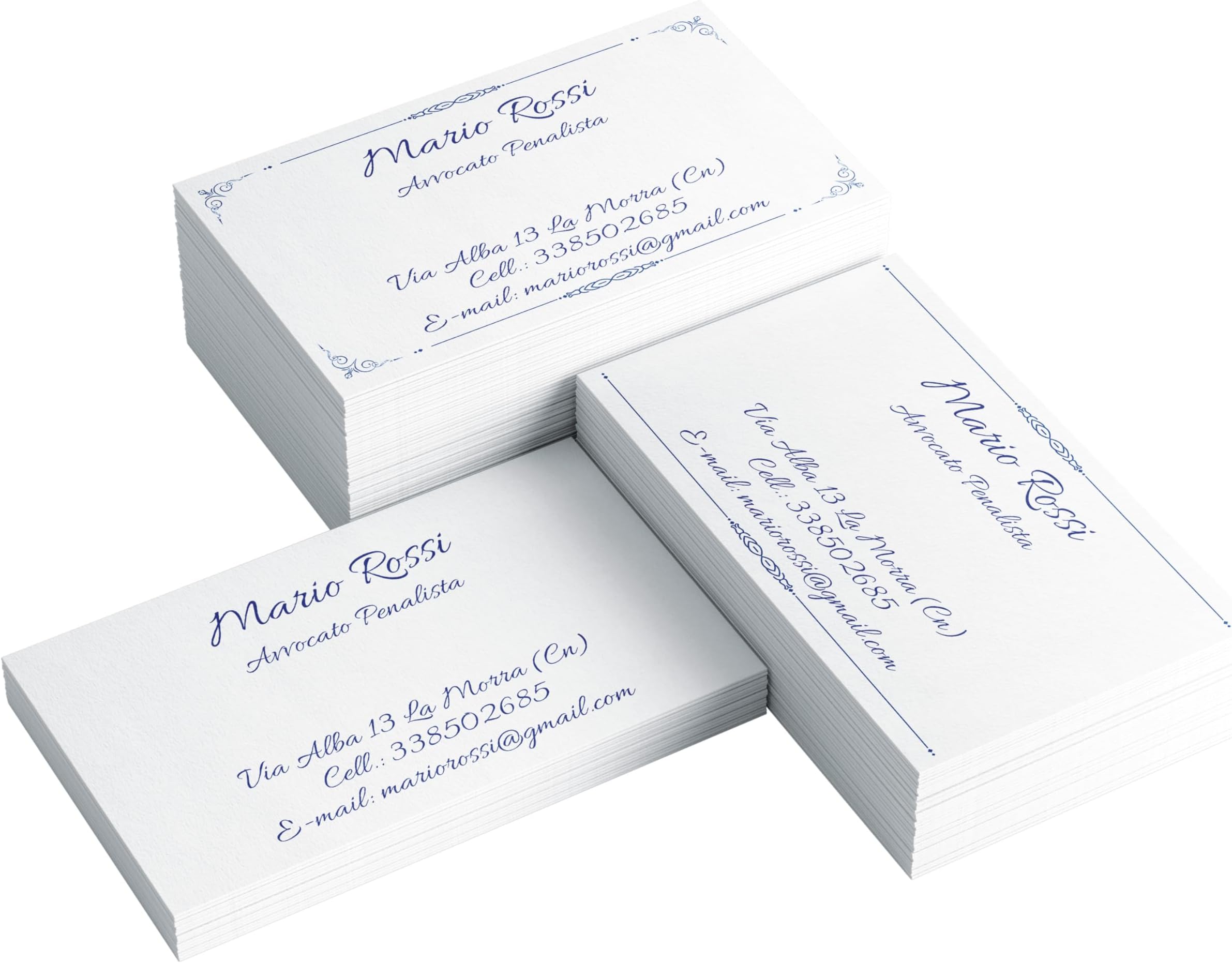 Cartes De Visite Personnalisées – Design Gâteau Bleu Vintage – TheCardZoo – Neuves