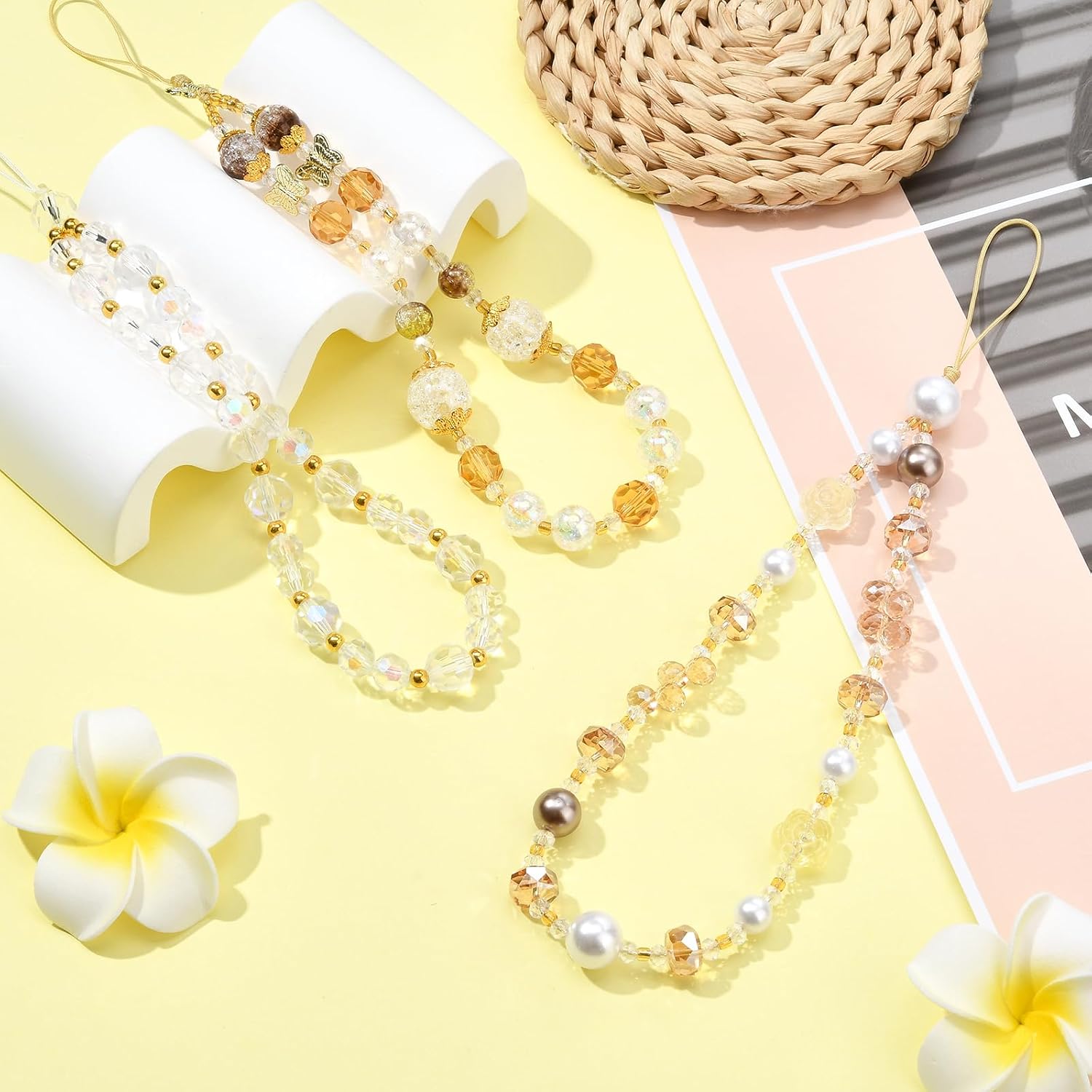 Ornaland Beaded Phone Wrist Strap Phone Charm Strap Y2K Beaded Lanyard Wrist for Case Backpack Keychains Wallets image 5