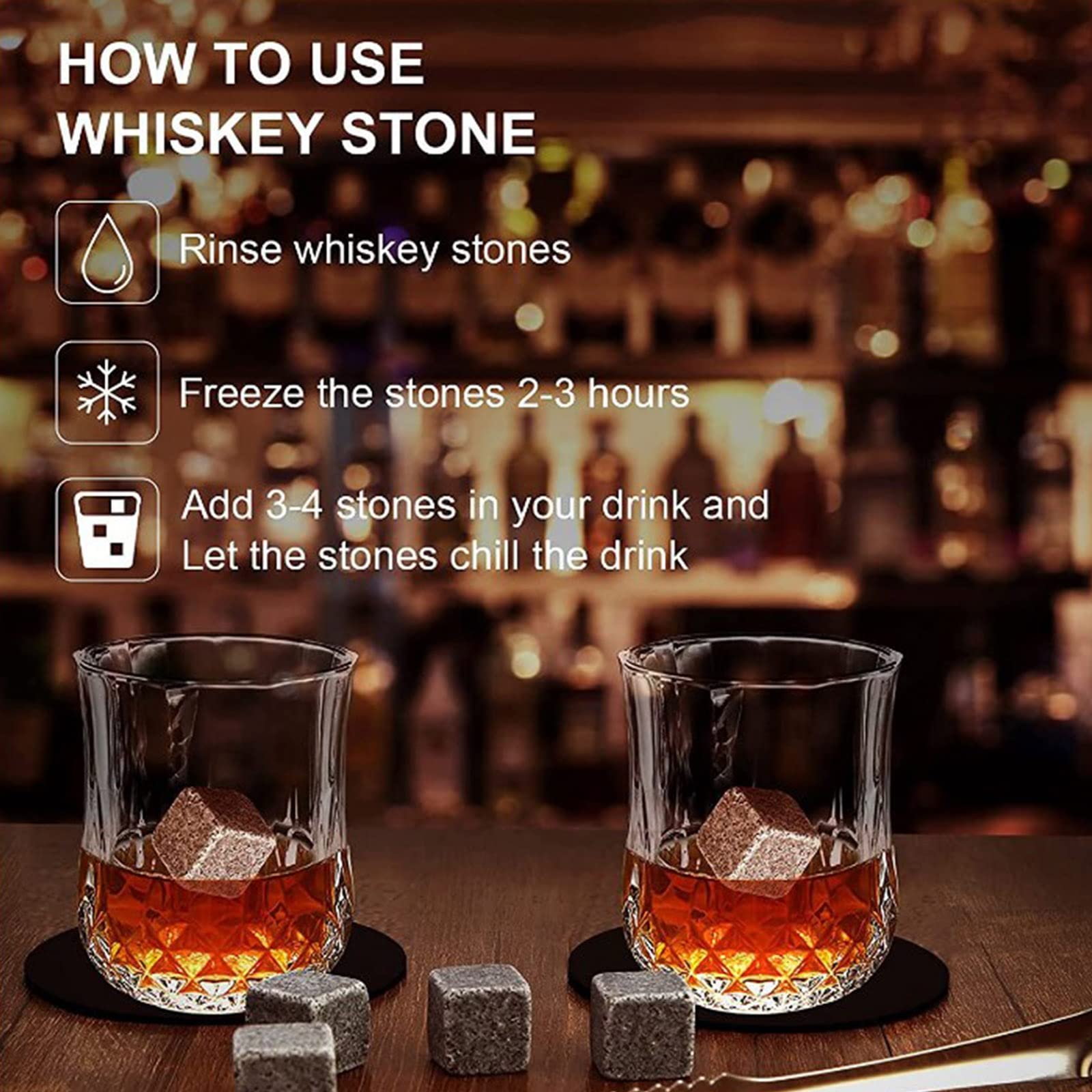 Set Whisky Scatola In Legno Pietre Whisky Cubetti Di Ghiaccio - Foto 3