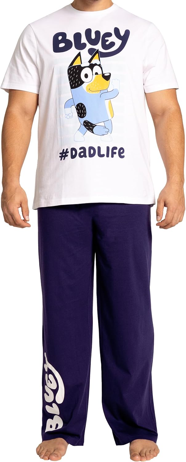 Bluey Pajamas | Cotton Mens Pajamas Set For Daddy | Dad Mens Pjs