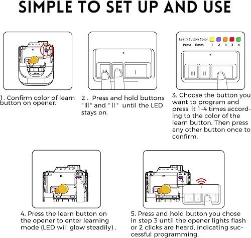 Miniatura 5 de 2 para Chamberlain LiftMaster Craftsman Abridor de puerta de garaje remoto 893LM 893Max 971LM universal