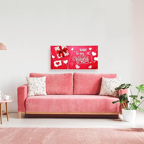 Miniatura 100 de Cartel de fondo personalizado para el día de San Valentín, decoración de San Valentín, letrero de vinilo con texto en inglés "Be My Valentine