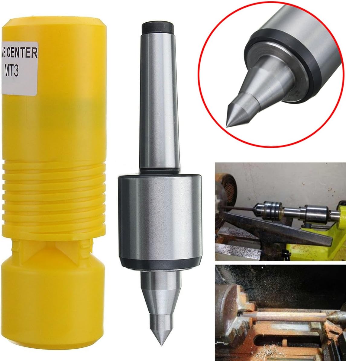 1pc MT3 Lathe Live Center Morse Taper Bearing Steel Long Nose CNC Lathe Turning Tool Precision 0.000197"
