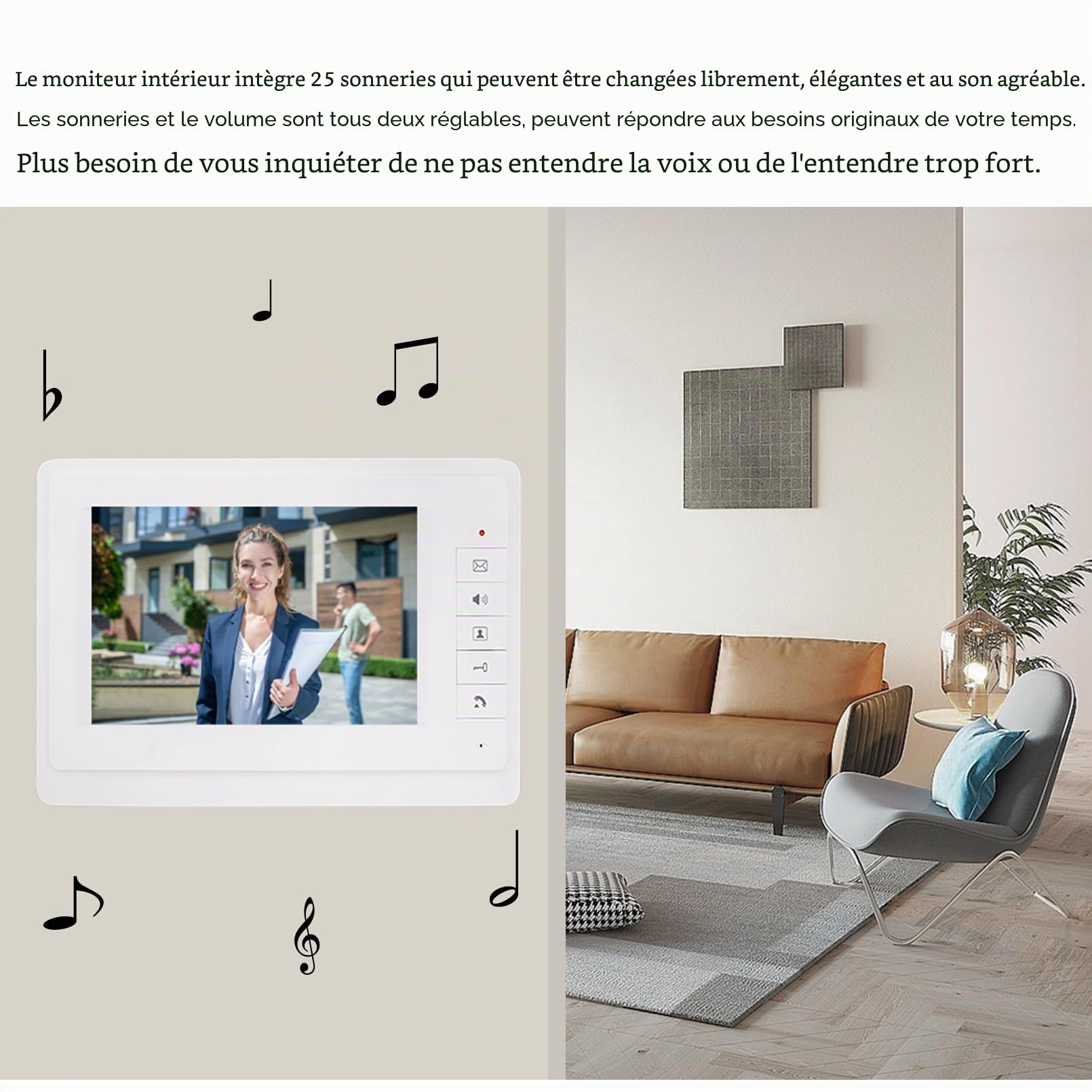 uoweky 7 '' Interphone Vidéo Couleur Filaire Couleur Système de Porte IR Caméra de Vision Nocturne + écrans de Contrôle Intérieur pour 2/3 Appartements (2 Moniteurs)