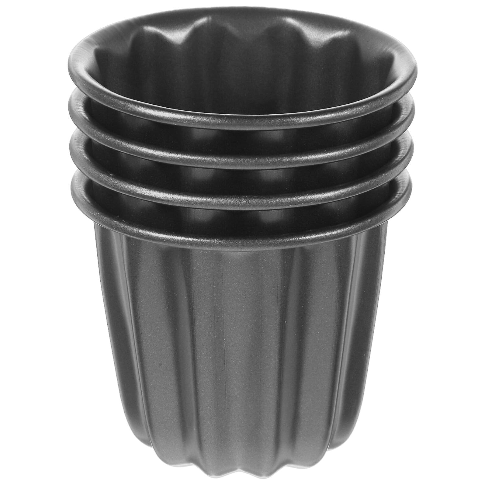 INOOMP Stampo Muffin 4 Pezzi in Acciaio al Carbonio Antiaderente | Bakery e Ristoranti, Facile da Pulire, Resistente alla Ruggine, Formato Grande