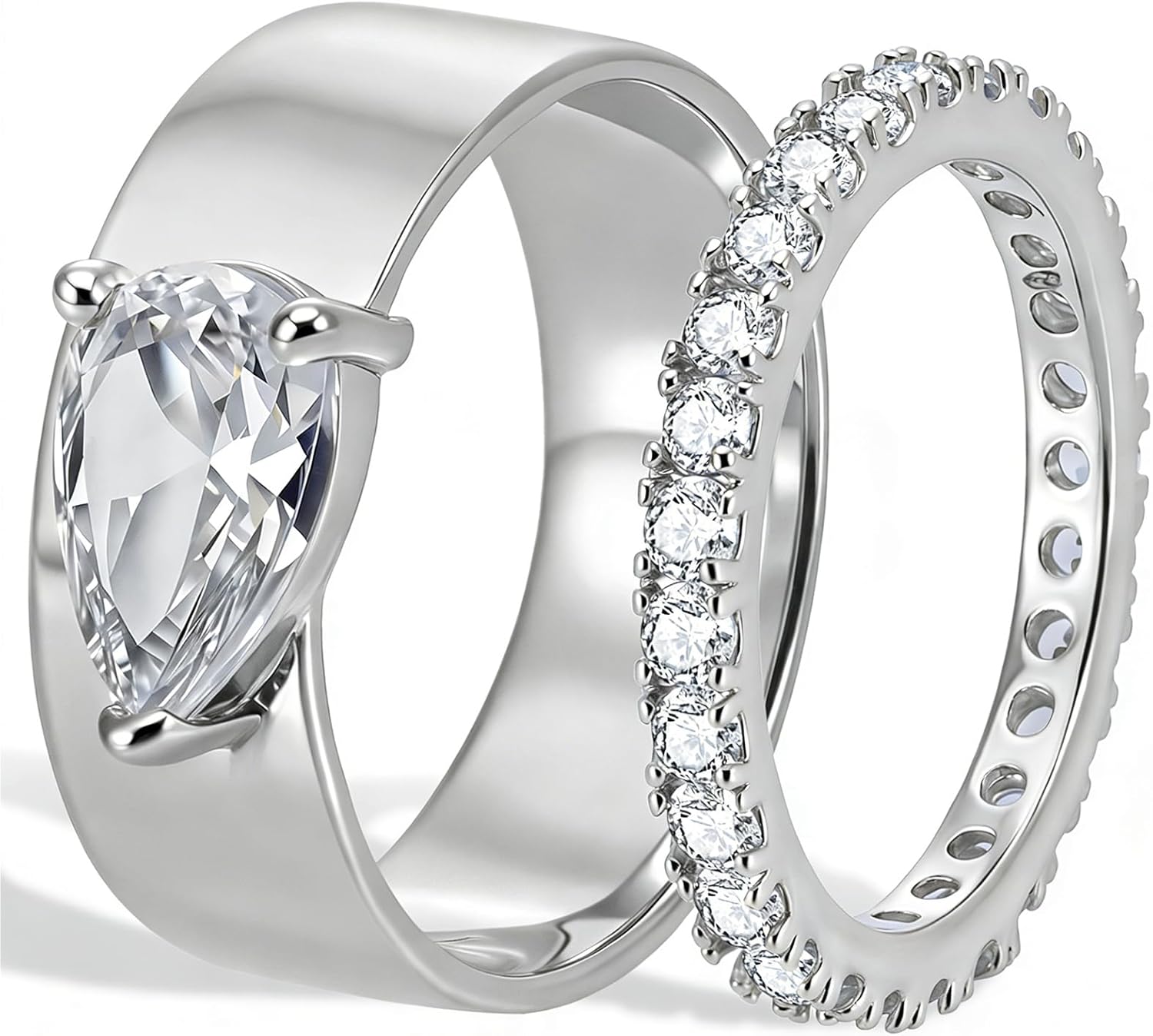 Gold Plated Pear Shaped Engagement Ring for Women Radiant Cut Solitaire Ring Fake Wedding Non Tarnish Dainty Stacking Cubic Zirconia Eternity Band Trendy Jewelry Size 4-9
