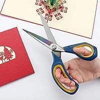 Vista 5 de LIVINGO - Tijeras de tela premium de 8.5 pulgadas, revestimiento de titanio resistente de alta calidad, de acero inoxidable forjado, tijeras