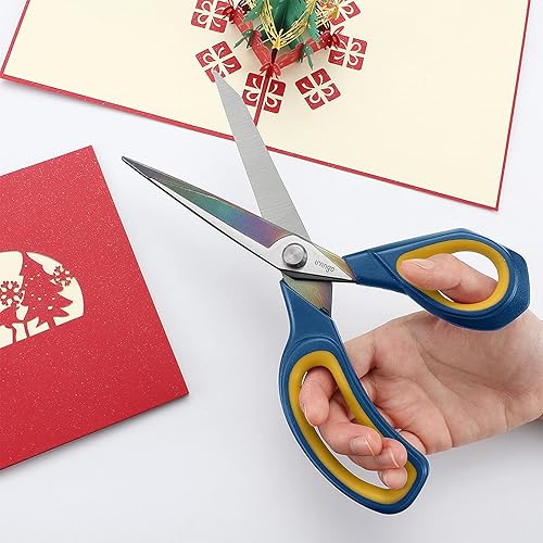 Miniatura 5 de LIVINGO Tijeras de tela de alta calidad de 8.5 pulgadas, revestimiento de titanio multiusos resistente, acero inoxidable forjado, tijeras de costura