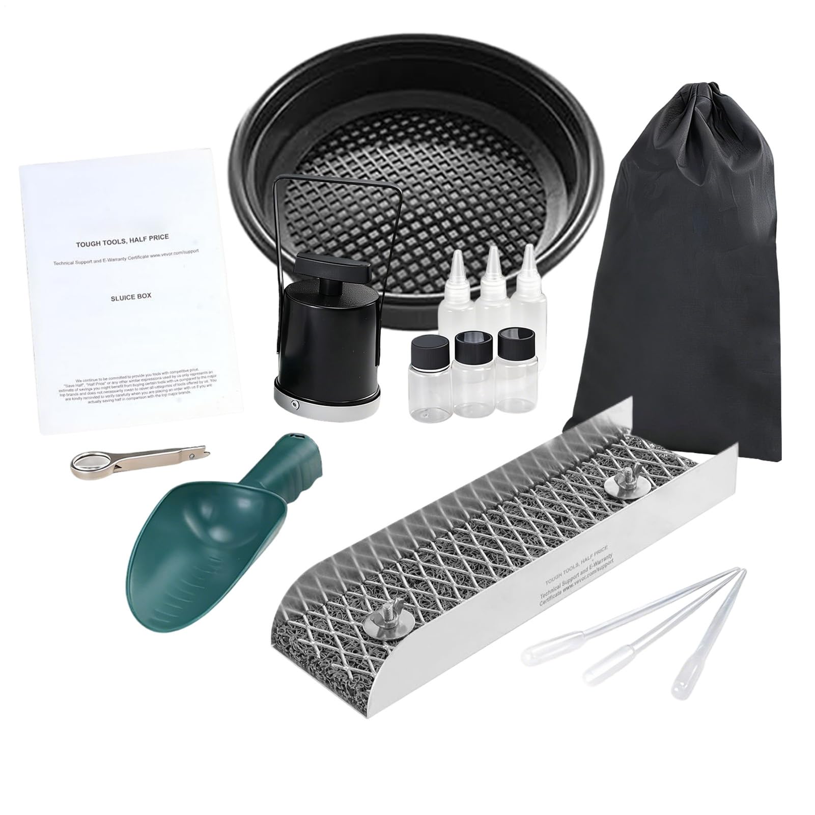 Gold Panning Kit – con Sluice Box Strumenti Portatili | Kit compatto Gold Rush Prospecting | per Outdoor River Stream Lago Mountain Exploration Minatori Cercatori