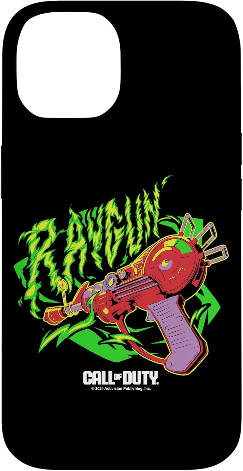 Call Of Duty RayGun Neon Green Fire Retro Logo Case for iPhone 15