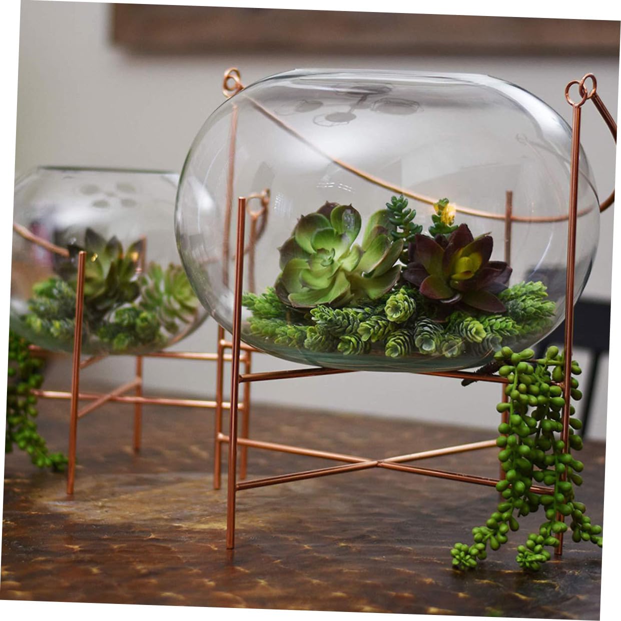 Healeved Succulentes Artificielles Décoratives 14 Pièces en PVC PE Vertes