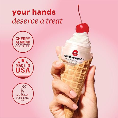 Miniatura 7 de Onyx Professional Hard as Hoof Crema Fortalecedora de Uñas, Aroma a Cereza y Almendra - Hecho en EE.UU., Crema para Crecimiento de Uñas