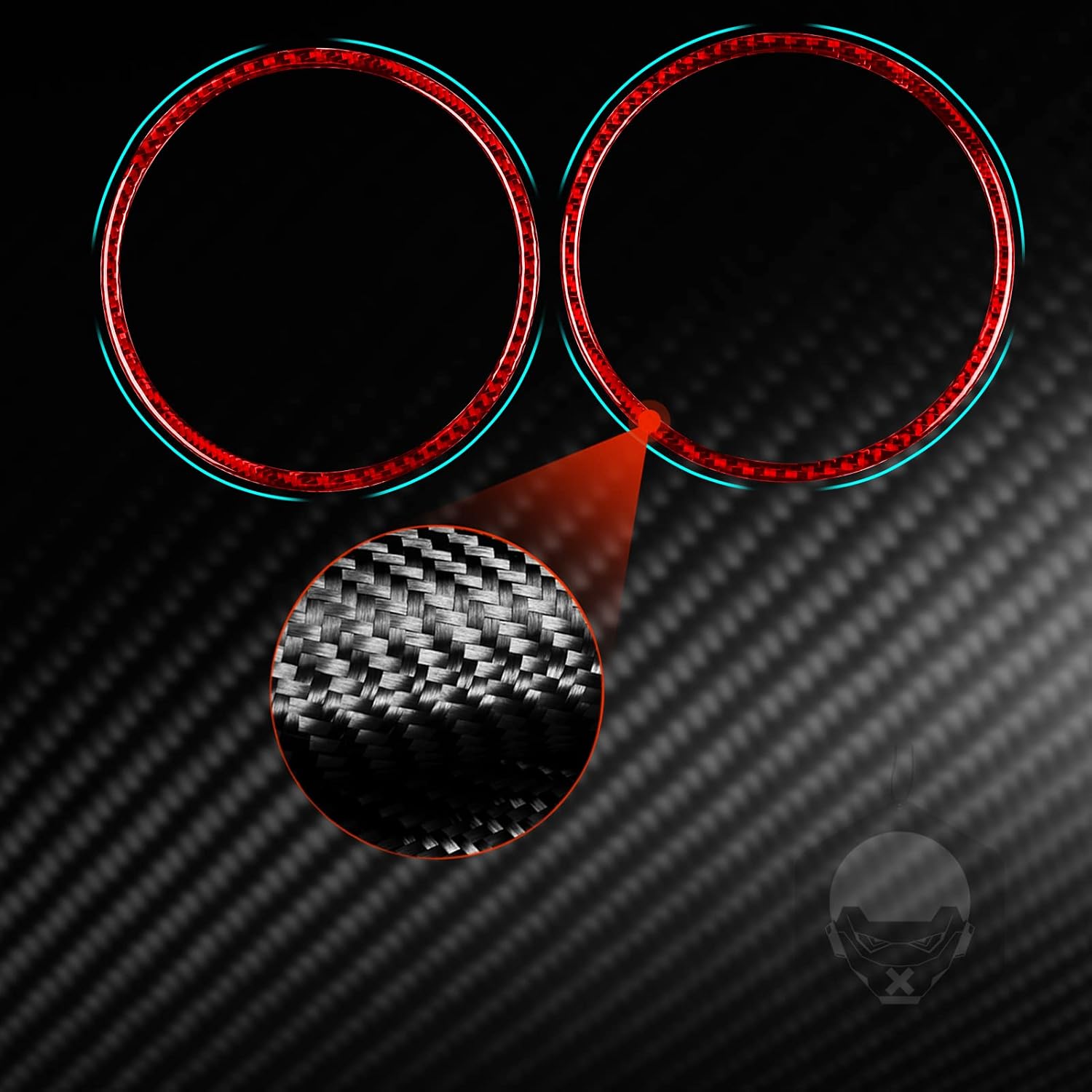 ​NVCNX Real Premium Carbon Fiber Compatible with Chevy/Chevrolet Camaro 2010-2015 2011 2012 2013 2014 Door Panel Audio Speaker Ring Cover Car Interior Trim Accessories 2PCS Red
