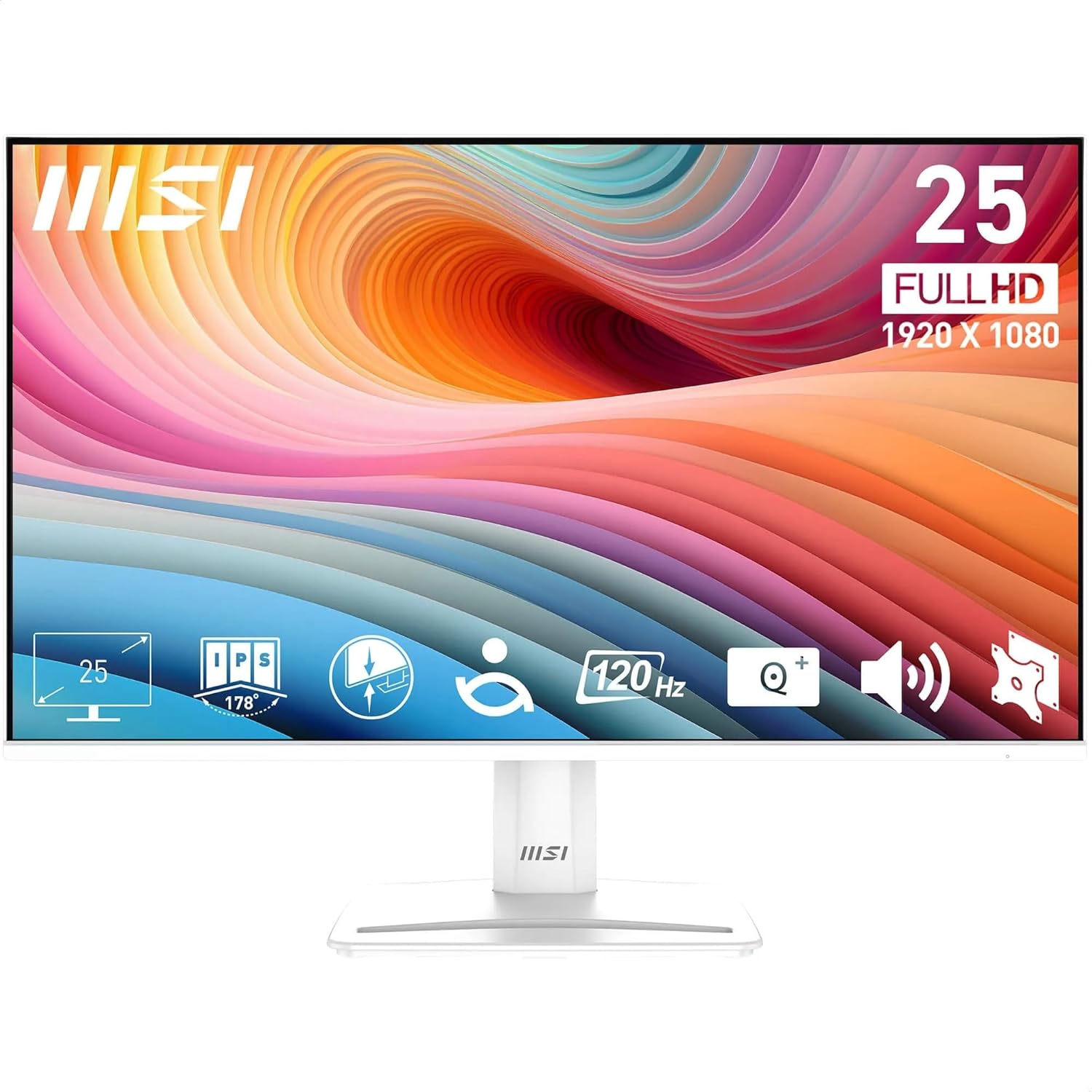 MSI PRO MP251W E2 24.5" FHD Office Monitor - 1920 x 1080 IPS Panel, 4-Sided F...