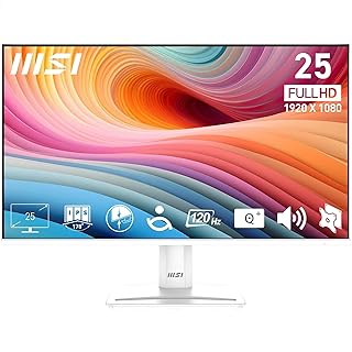 MSI PRO MP251W E2 24.5″ FHD Desktop Monitor – 1920×1080 IPS Panel, 4-Sided Frameless, 120Hz Refresh