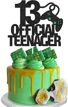 13 OFFICIAL Teenager Game Birthday Cake Topper - Video Game Boys 13th Birthday Level Up Party Cake Supplies - Game On Winner Party Decoration