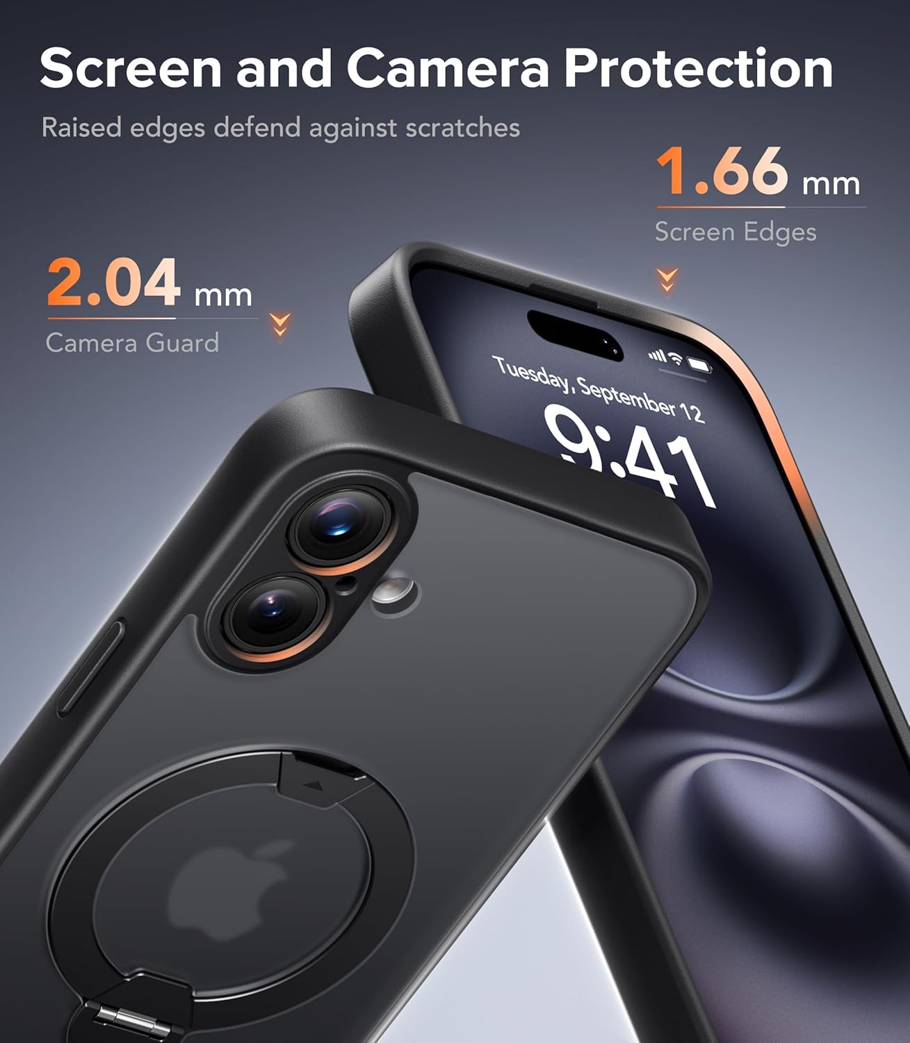 Upgraded Magnetic for iPhone 16 Case,[Unbreakable & Magnetic Stand] [Military-Grade Protection] [Phone Case Compatible with MagSafe] Slim Translucent Matte Shockproof Phone Cover,Black - Image 8