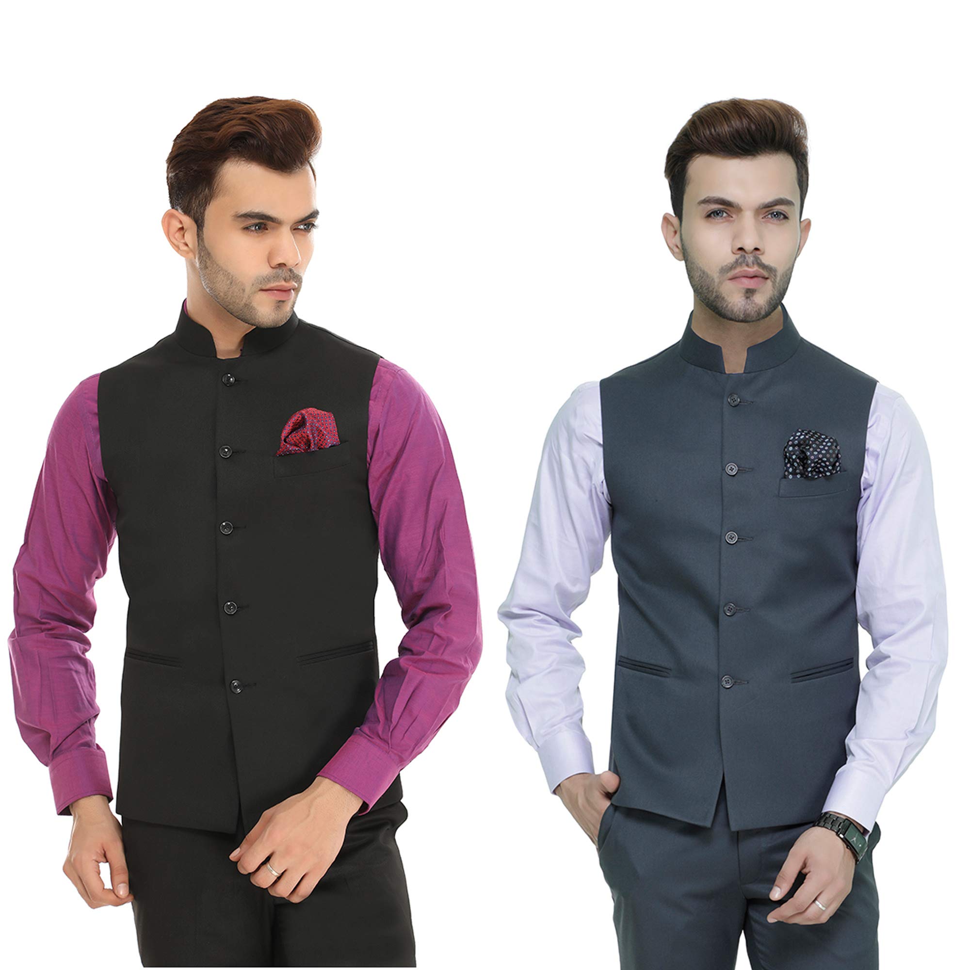 Men's Slim Fit Formal Waistcoat (Combo of 2)