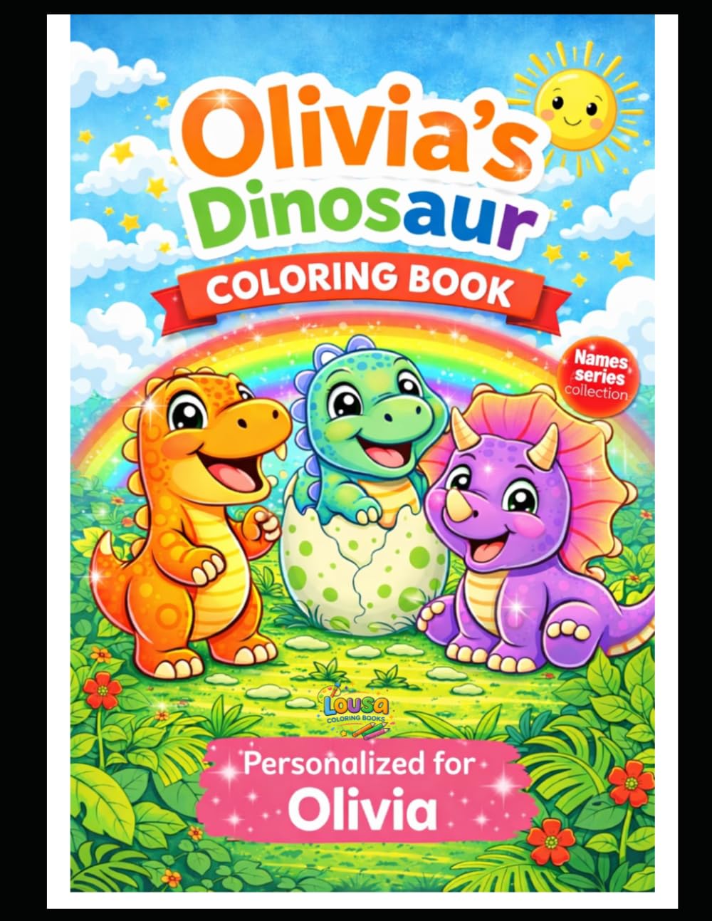 Olivia's Dinosaur Coloring Book: A Personalized Coloring Book with Cute Dinosaurs – Fun & Creative Activity for Kids (Names Series Colletion)