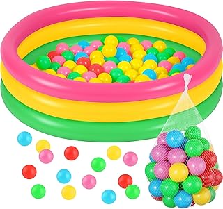 Kiddie Pool Baby Pool Inflatable Pool with 50 Pcs Balls, Inflatable Swimming Pools Blow up for Beach Water Play Backyard Summer Indoor and Outdoor Party Supplies (47.2 Inch)