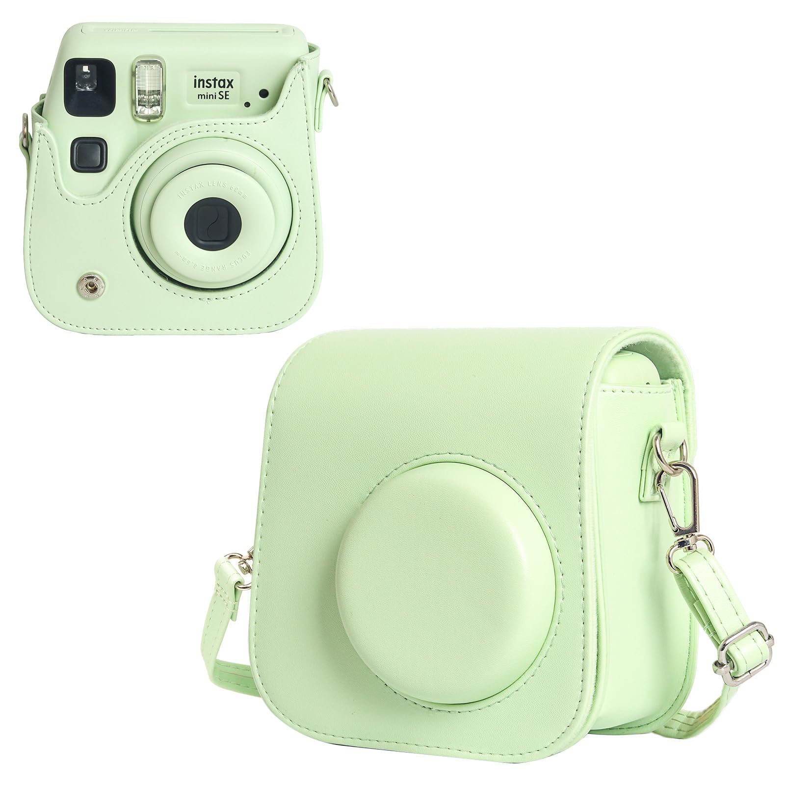 WOGOZAN Carrying Case for Fujifilm Instax Mini SE/7+/7s/7c Instant Film Camera, Protective PU Leather Case for Instax Mini SE with Adjustable Shoulder