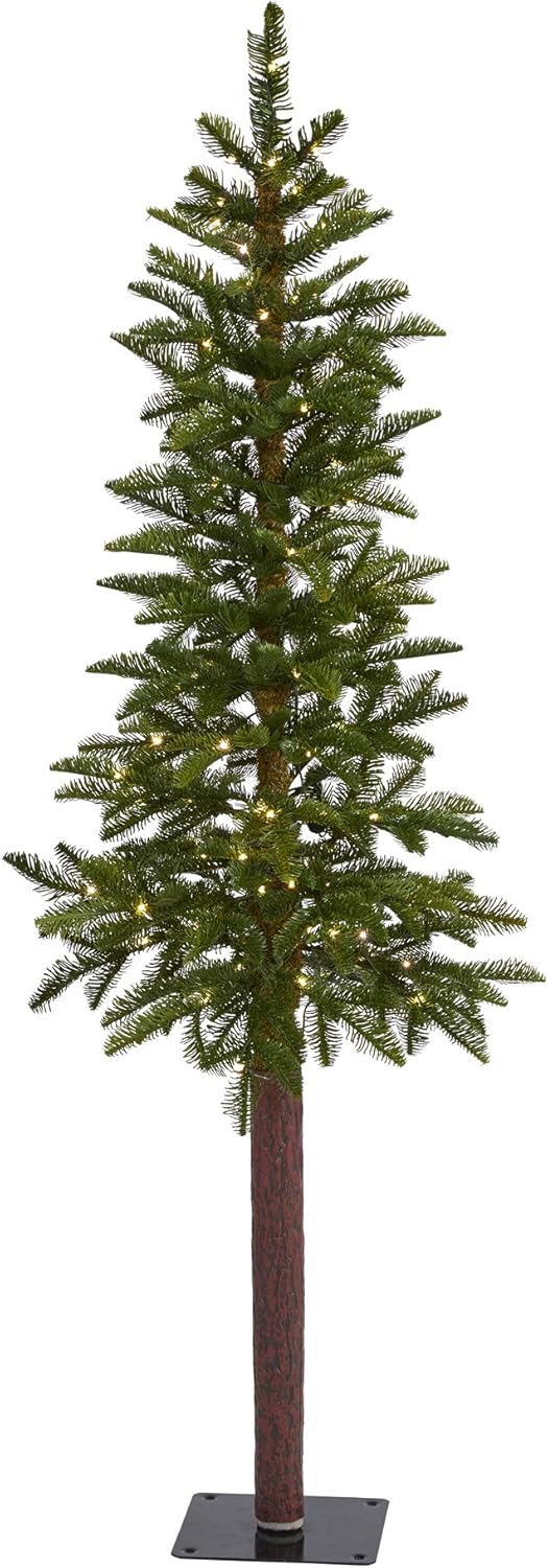 Nearly Natural 5ft. Alaskan Alpine Artificial Christmas Tree with 100 Clear Microdot (Multifunction) LED Lights and 92 Bendable Branches