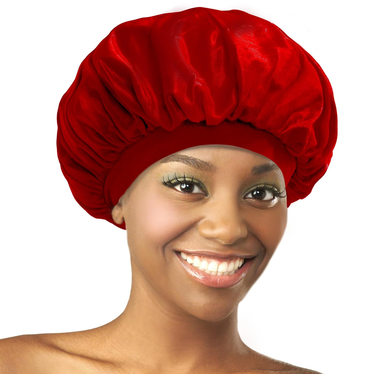 Donna Oil Treated Sleep Bonnet, Black Bonnet, 1pc Women’s Sleep Cap Elastic Band Bonnet Purple Color