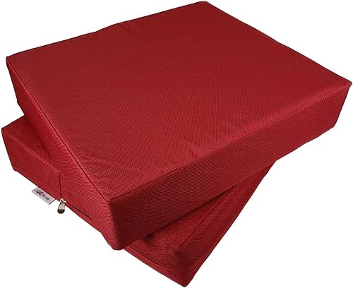 Miniatura 1 de Juego de 2 cojines de espuma viscoelástica para patio al aire libre (asiento y respaldo) con funda interna impermeable, tamaño 20 x 18 x 4 pulgadas,