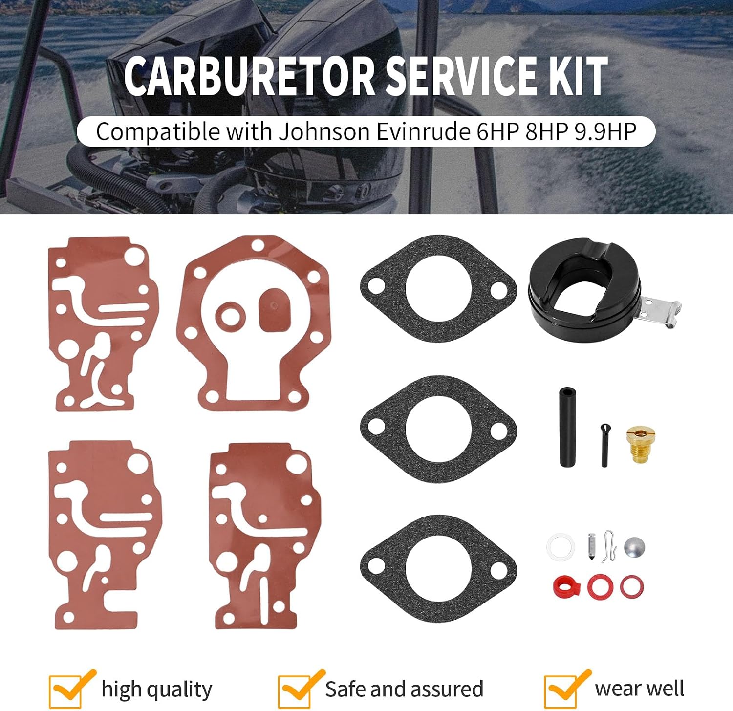 439073 Carburetor Repair Rebuild Kit Replacement For Johnson Evinrude Carb 431897 18-7219 6 8 9.9 15 20 HP