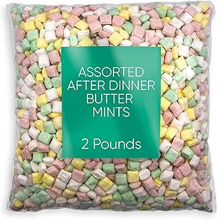 Assorted After Dinner Mints Candy Bulk - 2 Pounds Approx 250 Pillow Cube Candy Pastel Mints Soft Candy Pack - After Dinner Mints Pastel - Birthday Bag Candy Pack Mint Assorted Soft Mints Butter Mints Candy Soft Butter Taste - Smooth and Melty Candy