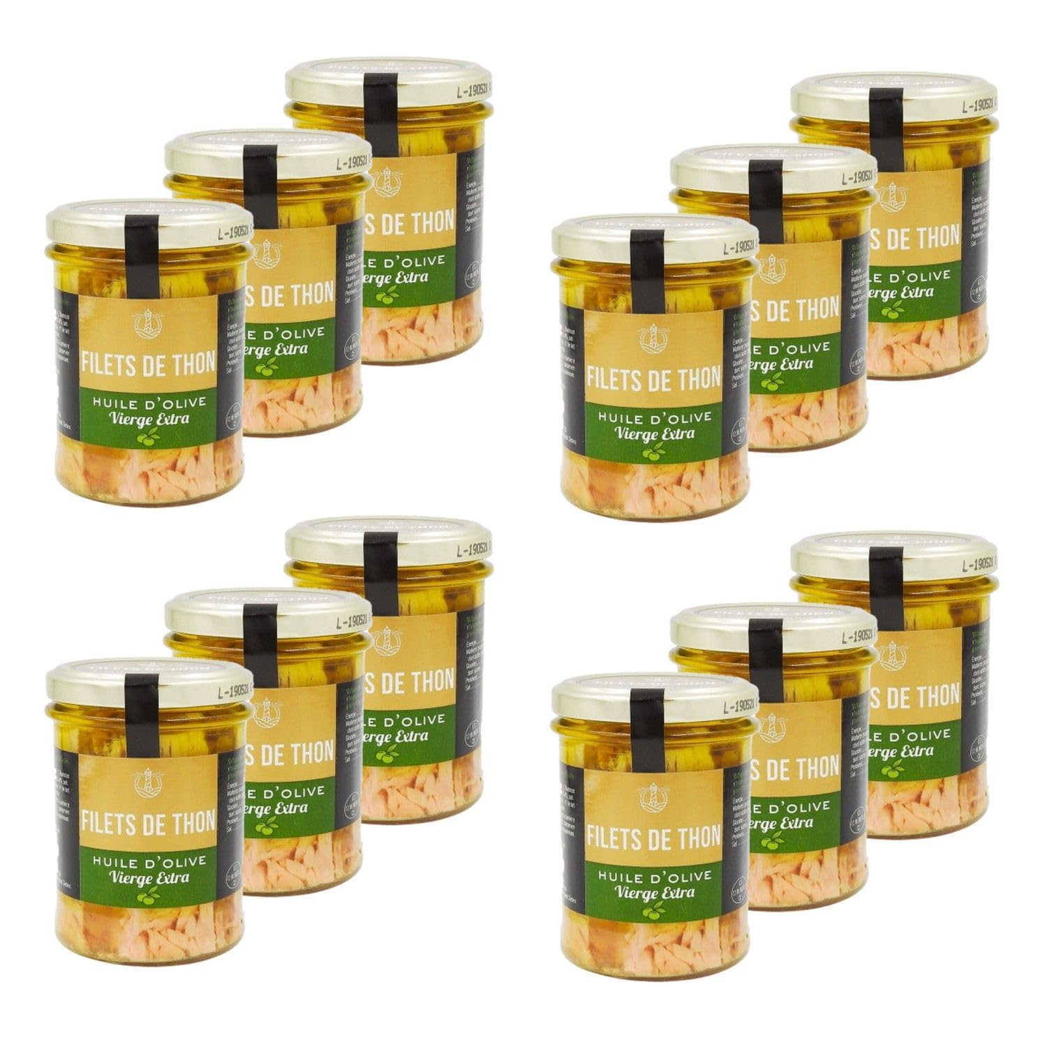 Lot 12x Filets de thon à l'huile d'olive vierge extra - Pot 200g