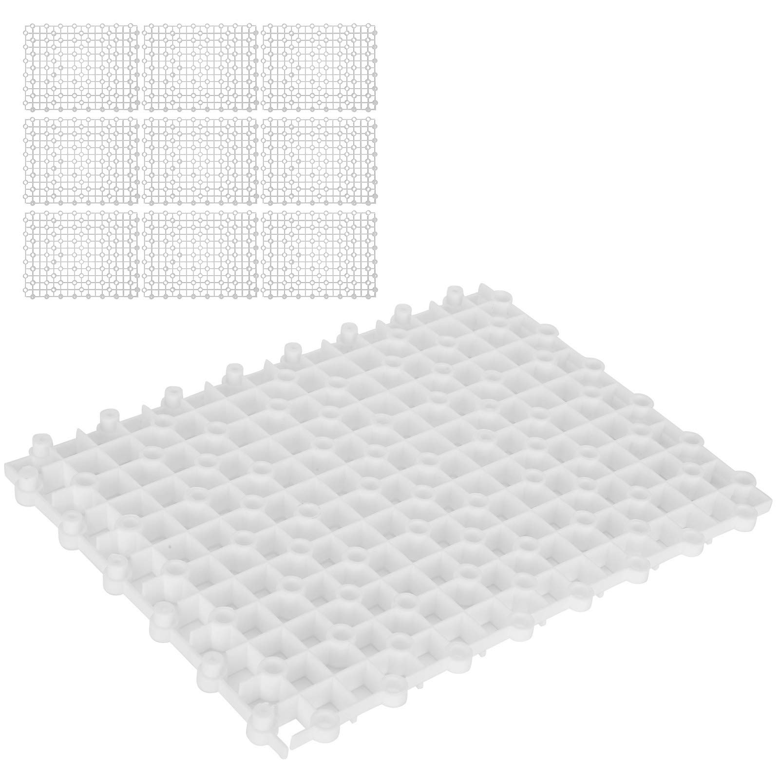 Dzielnik akwarium |10 szt. Panel działowy z PCV i dolna płyta filtracyjna |Wielofunkcyjna platforma do ochrony ryb/krewetek/żółwi (White)
