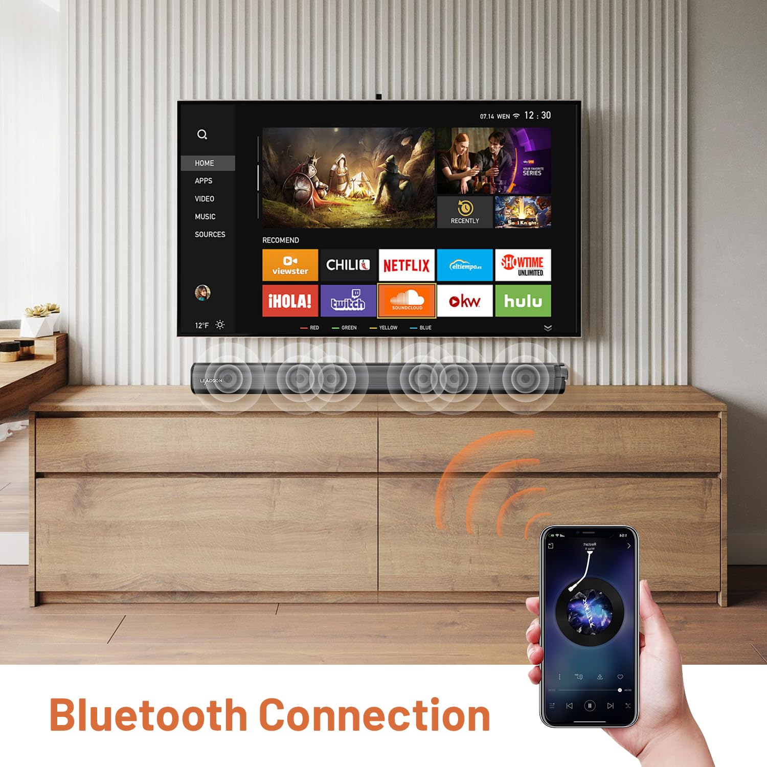 Soundbar 37 Pollici 150W - Bluetooth HDMI USB - Dettaglio