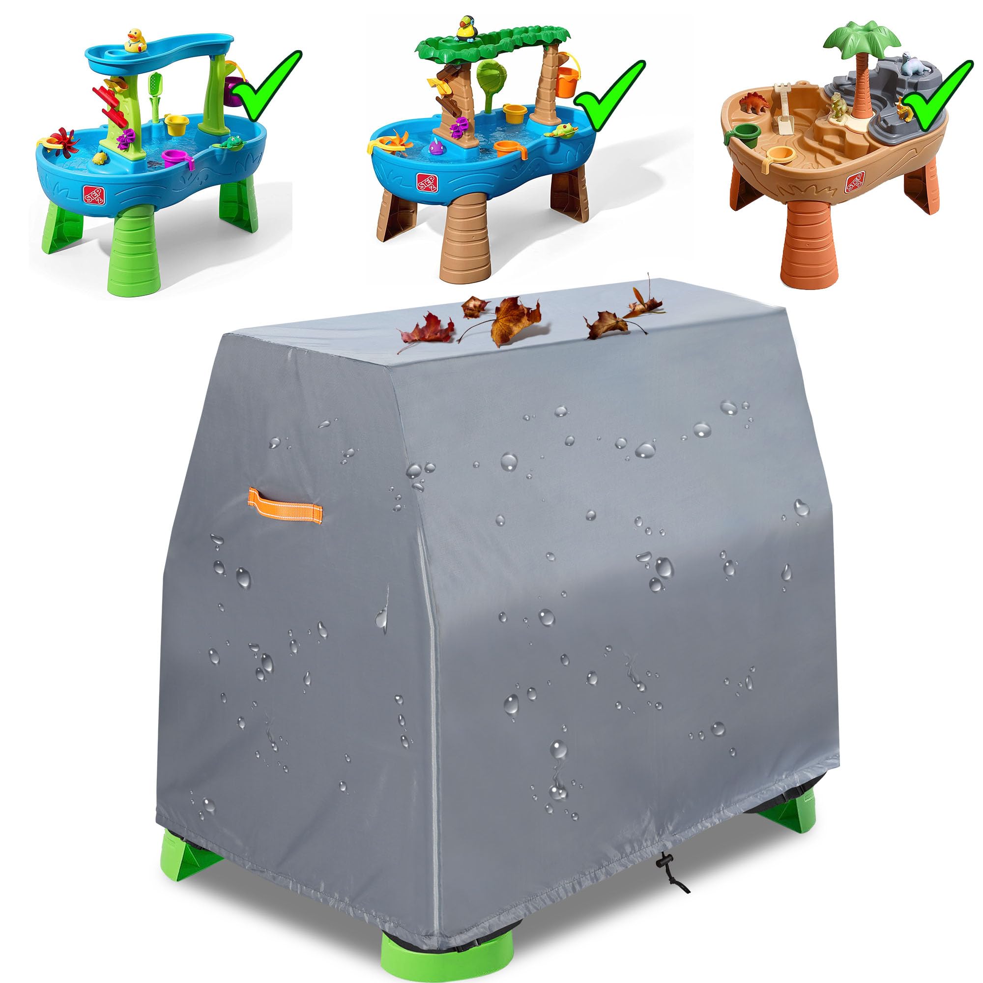 HomeStretchKids Water Table Cover ,Step2 Kids Water Table Accessories ,Waterproof & DustProof Oxford Toddlers Cover for Step2 Rain Showers Splash Pond Water Table-Grey 41"Lx25"Wx33"H