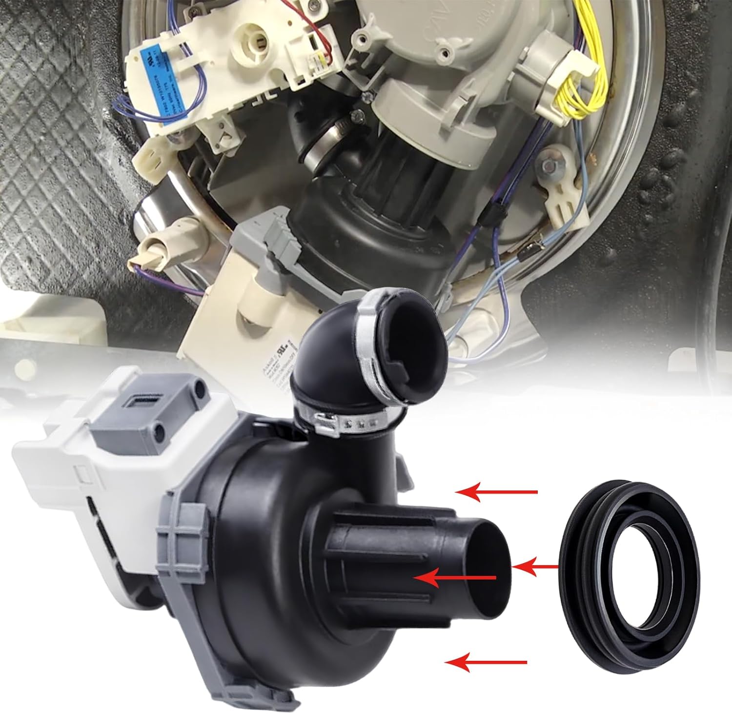 W11182008 WPW10538166 Dishwasher Circulation Pump Inlet Grommet Compatible with Whirlpool Kenmore Amana Replaces W10538166 W10195068 3021506 WPW10538166VP