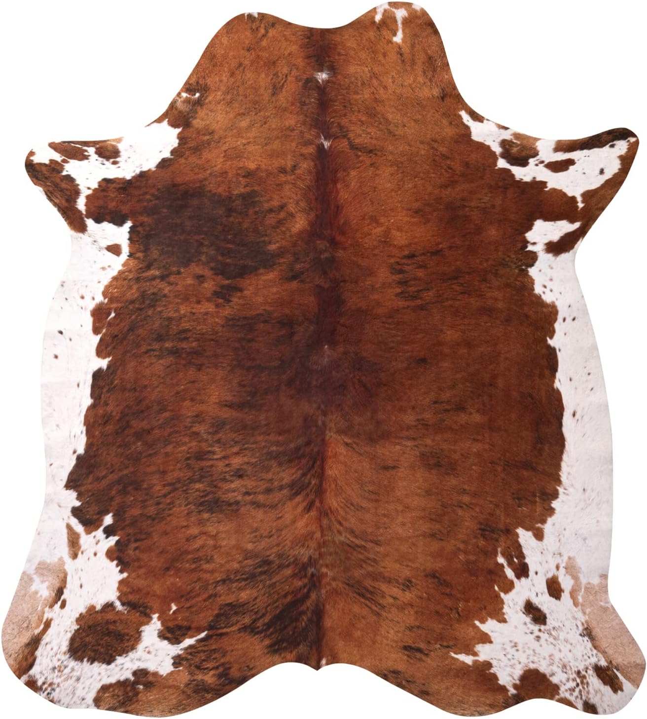 Terrug Small Cowhide Rug - Western Decor, 3.6 x 2.3 Feet, Premium Western Cow Print, Faux Cowhide for Living Room, Bedroom, Entryway, Kitchen, Hallway, Party Wall, Home Decor, Brown