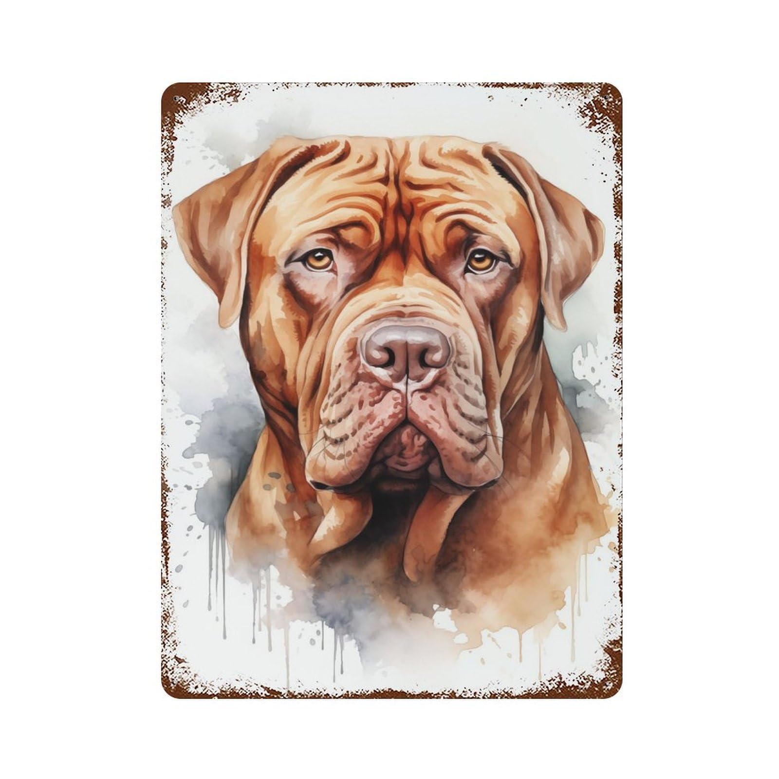 Garage Style Dogue De Bordeaux Vintage Rust Metal Sign 15.7"x11.8", Rustic Home Decor for Bar And Workshop