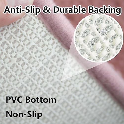 Miniatura 6 de Alfombras de baño de 16 x 24 pulgadas, felpilla de lujo, extra suave y absorbente, lavable a máquina, PVC fuerte antideslizante, tapetes de felpa