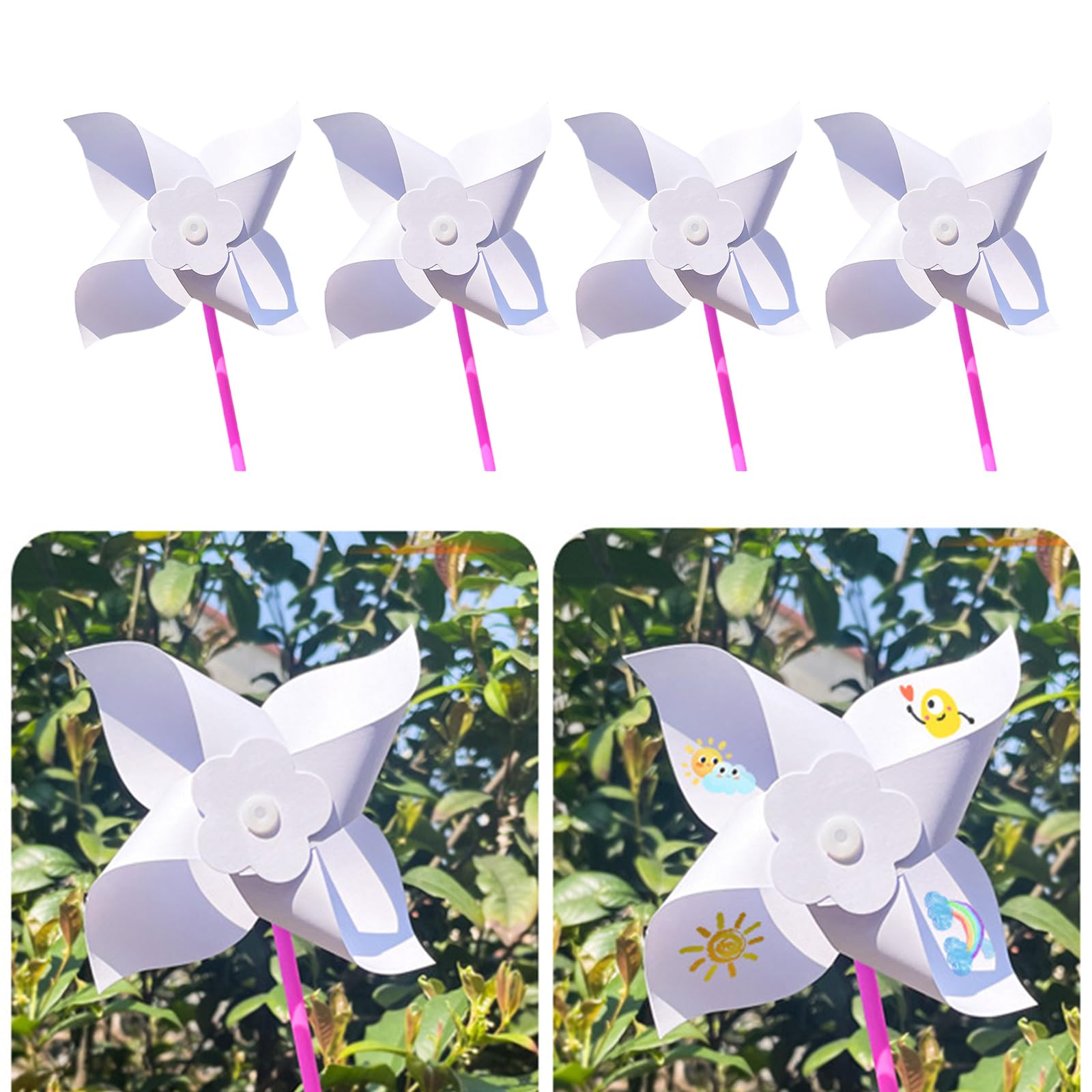 Xuancai 100 Set Mestieri Dipinti per Bambini con Giocattolo per Mulini A Personalizzabile Gioco Creativo E Abilità Motorie Costruendo Artigianato A