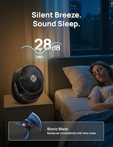 Miniatura 5 de Dreo Ventilador para dormitorio, ventiladores de piso para toda la habitación, flujo de aire fuerte de 40 pies, inclinación ajustable de 120, 28 db