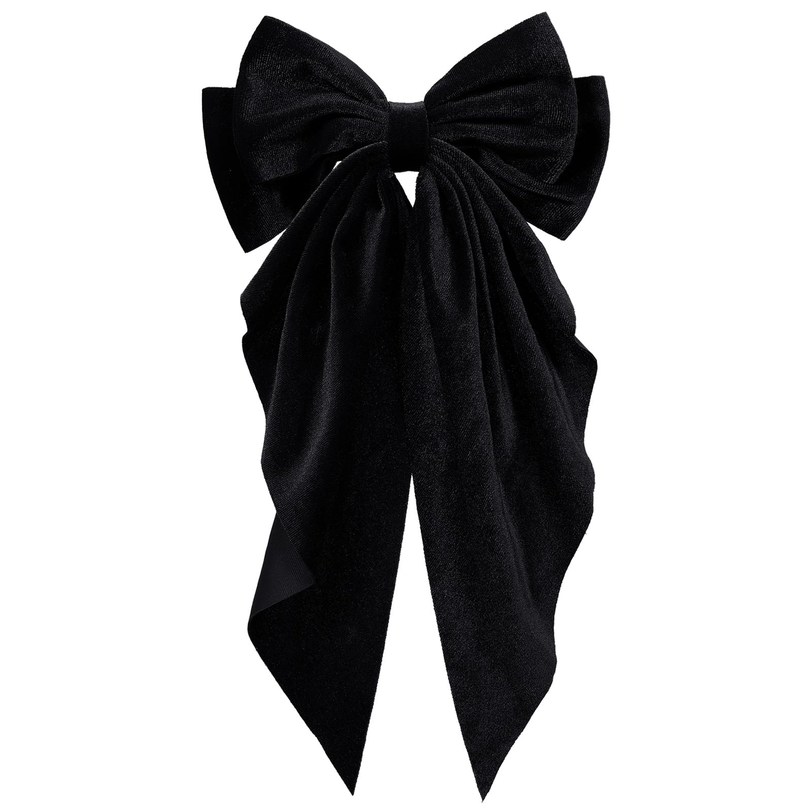 Amazon.com : Black Large Velvet Ribbon Hair Bow Clip with Long