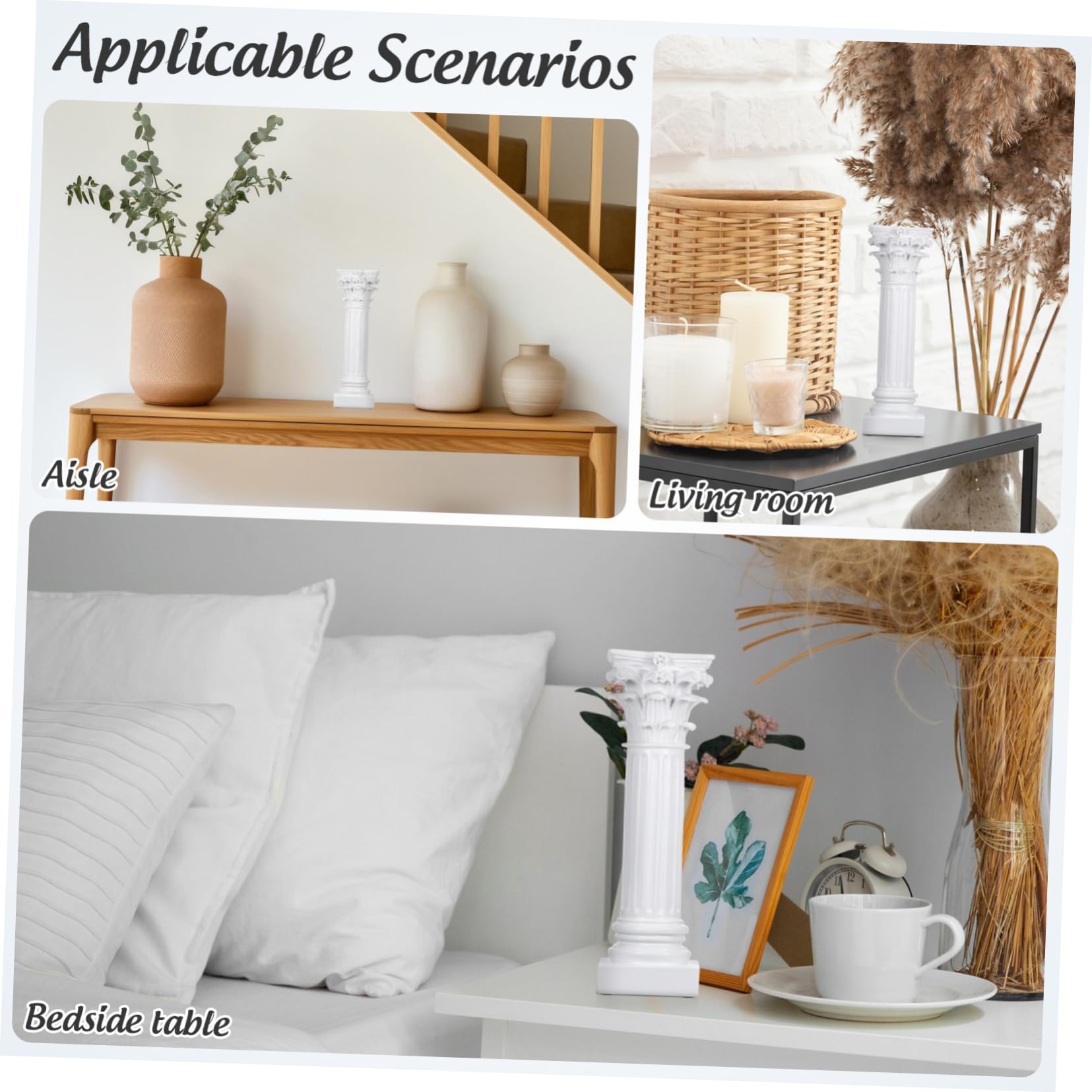 Yardwe Portacandele Con Design Colonna Romana Per Decorazioni Di Feste e Tavoli Domestici e Durevole Stile Creativo e Elegante Per La Casa