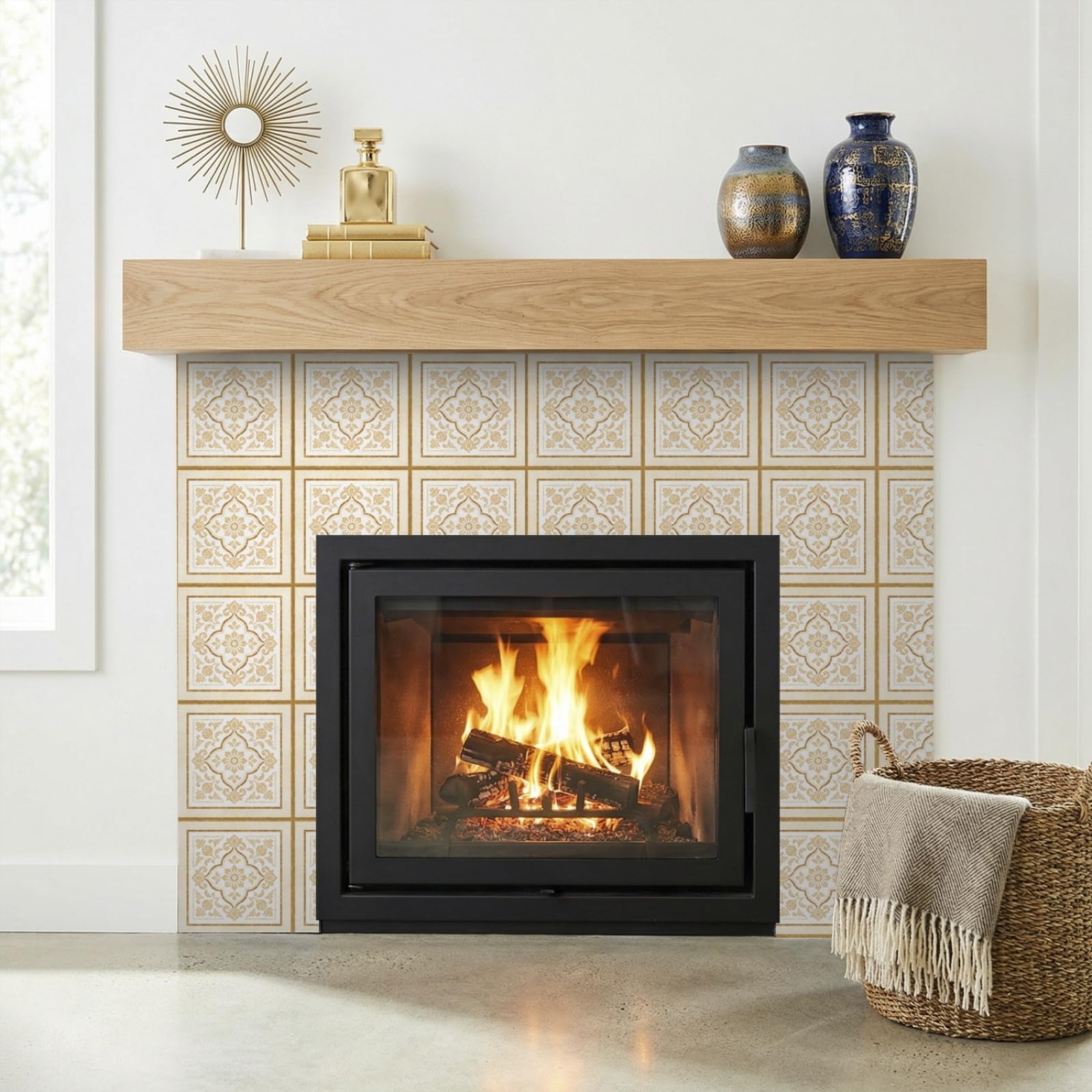 Naklejki na płytki eleganckie żółte kwiatowe naklejki na płytki kuchenne wodoodporne naklejki winylowe samoprzylepne łazienka backsplash dekoracyjne pokrowce 30 x 30 cm/10 szt