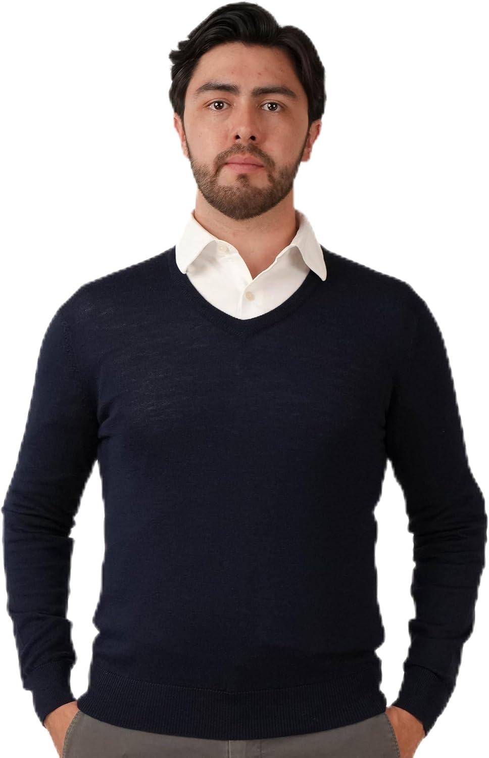 | Premium Merino Wool Sweater - Gentleman | Woolmark Certified | V Neck