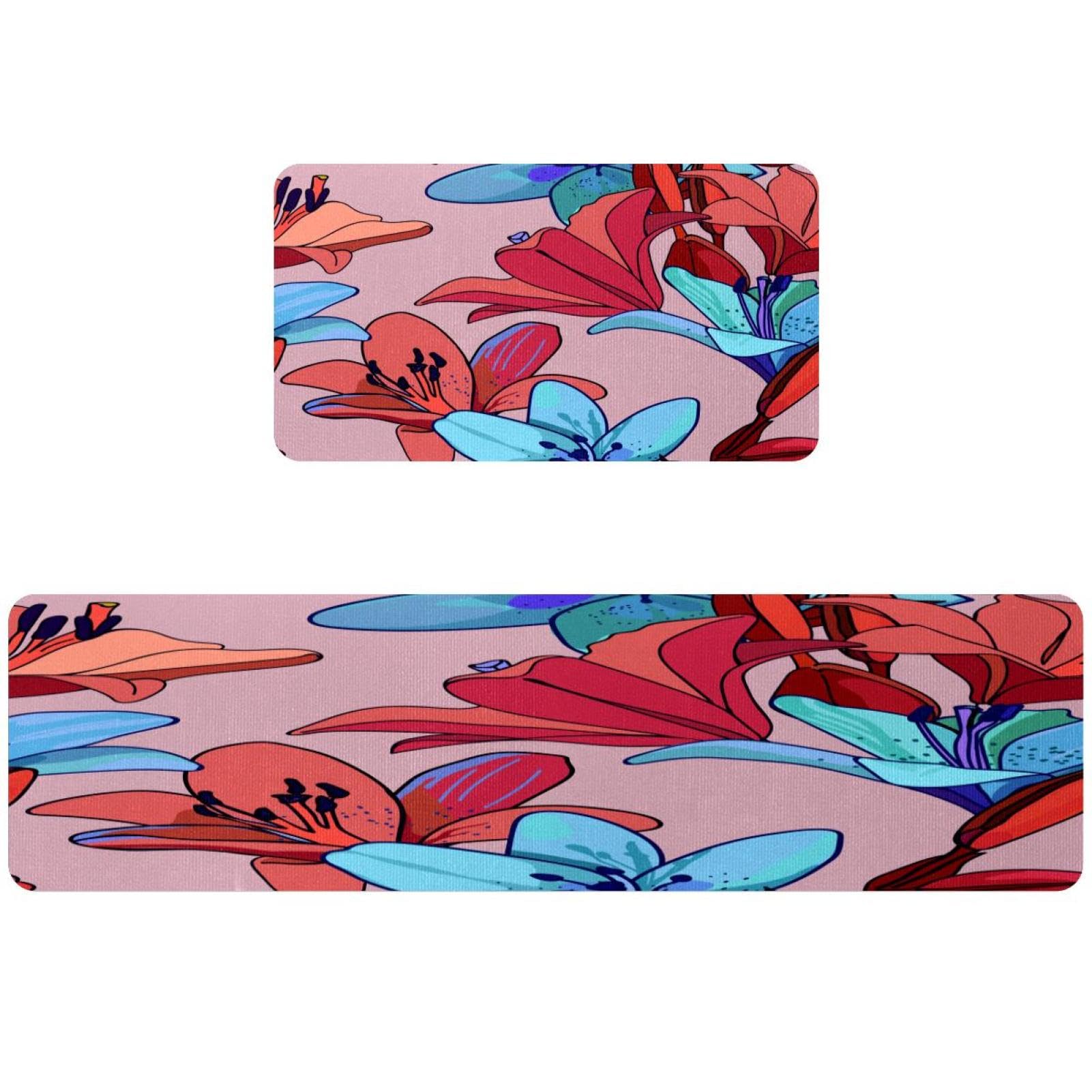 Alfombrillas de cocina lavables y absorbentes con base antideslizante set de 2 piezas