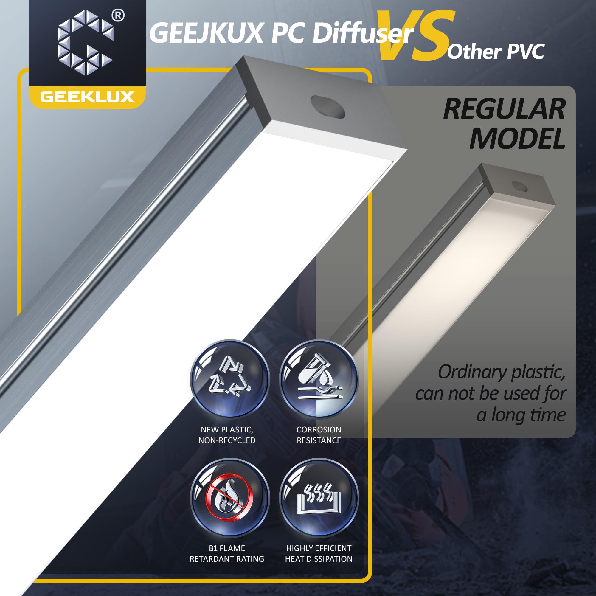 5 profili in alluminio a LED da 2 m, per strisce LED fino a 17 15 mm, canale LED con diffusore bianco latte, dimensioni: 19,7 x 10 mm (10 m), adatto per muro a secco, montaggio a soffitto e