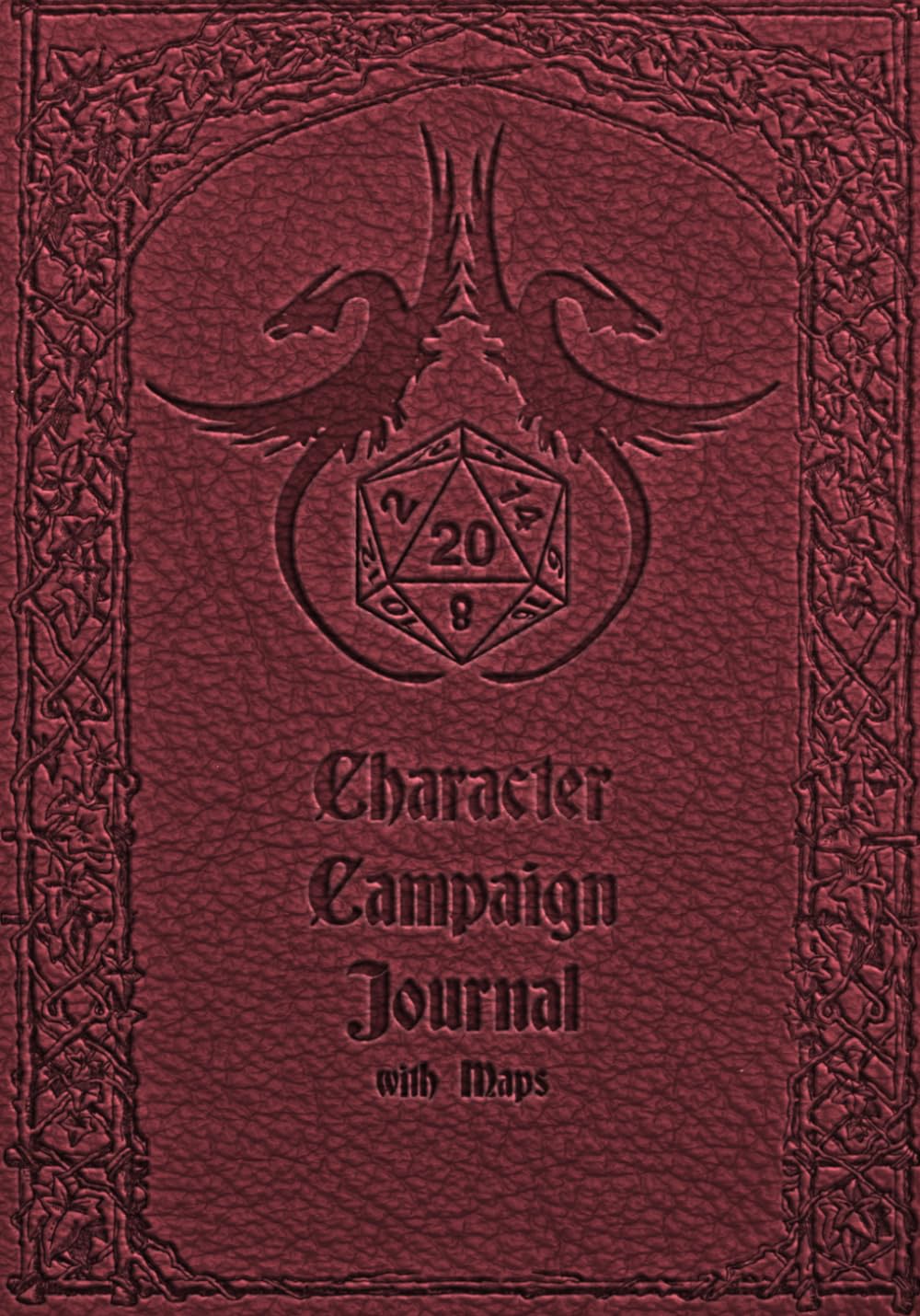 RPG Character Campaign Journal Notebook (Paperback) | Twin Dragon d20 Red Cover | PC Jour…